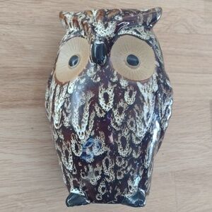 Hosley Ceramic Farmhouse Oval Vase Speckled Brown 8.75" Tall